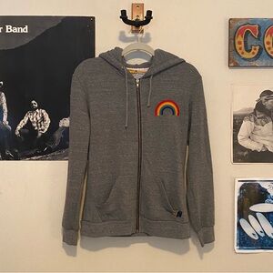 Aviator Nation Rainbow Embroidered Hoodie Medium